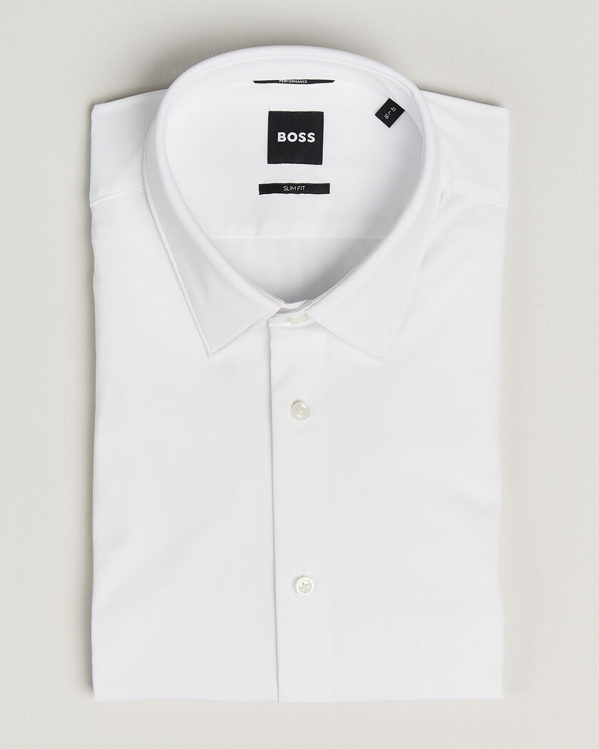 BOSS BLACK Hank 4-Way Stretch Shirt White – Vit