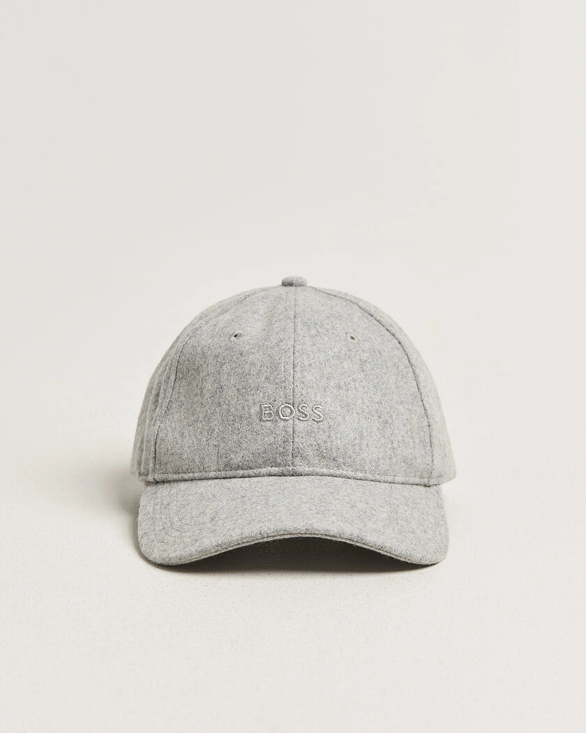BOSS ORANGE Derrel Wool Cap Open Grey – Grå