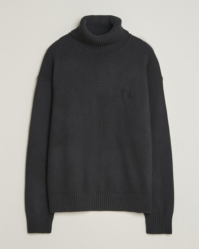 J.Lindeberg Eddy Wool/Cotton Knitted Turtleneck Black – Svart