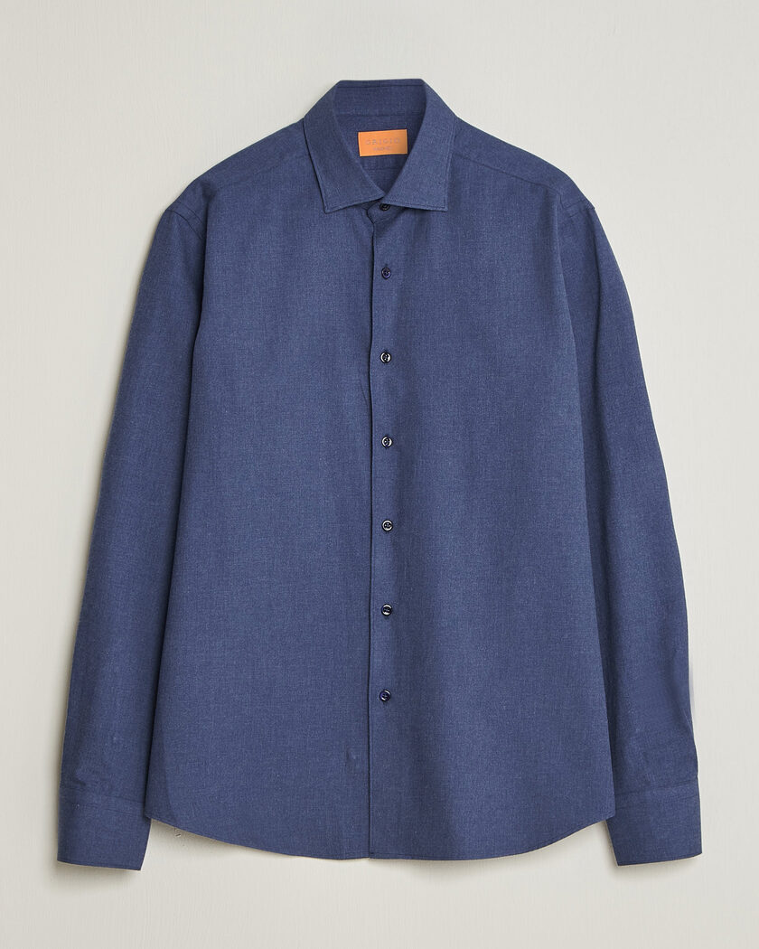 Grigio Washed Flannel Shirt Navy – Blå