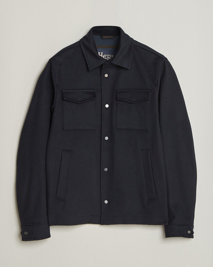 Herno Cashmere Overshirt Navy – Blå