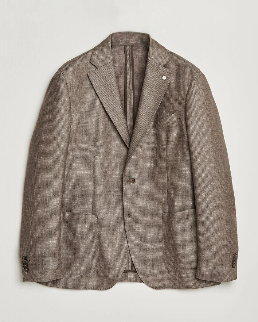 L.B.M. 1911 Jack Wool/Silk Hopsack Blazer Brown – Brun