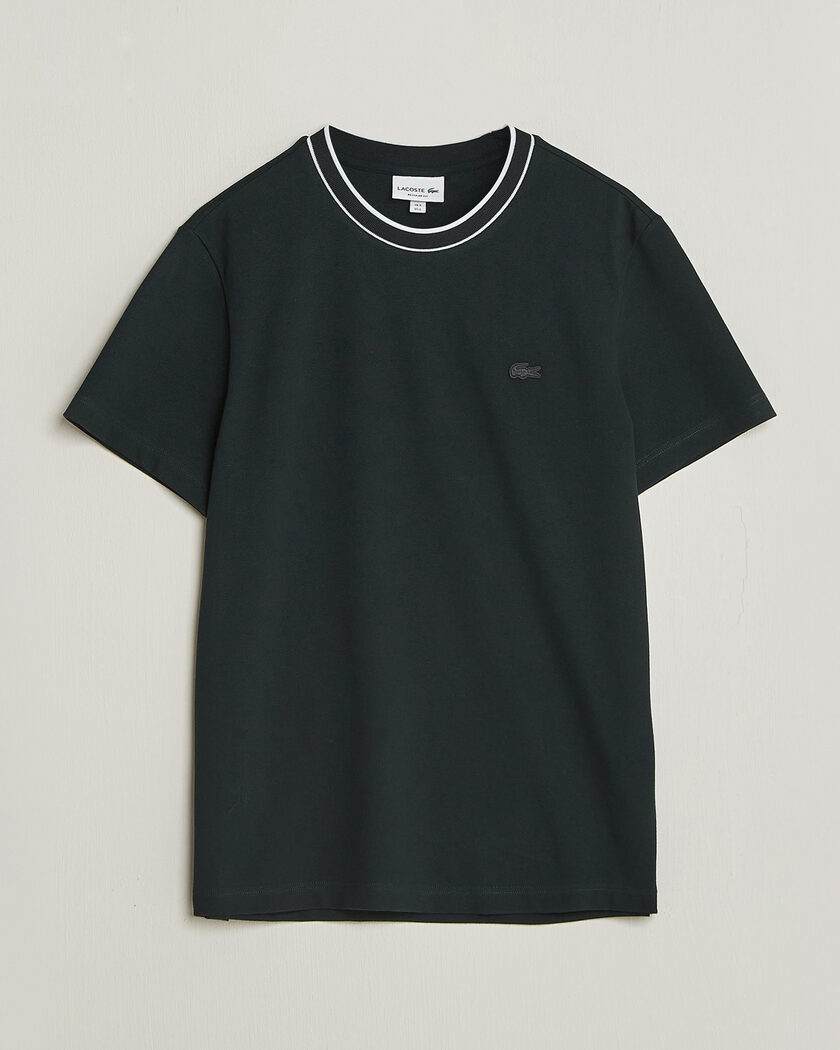 Lacoste Contrast Rib Piqué T-Shirt Dark Varech – Grön