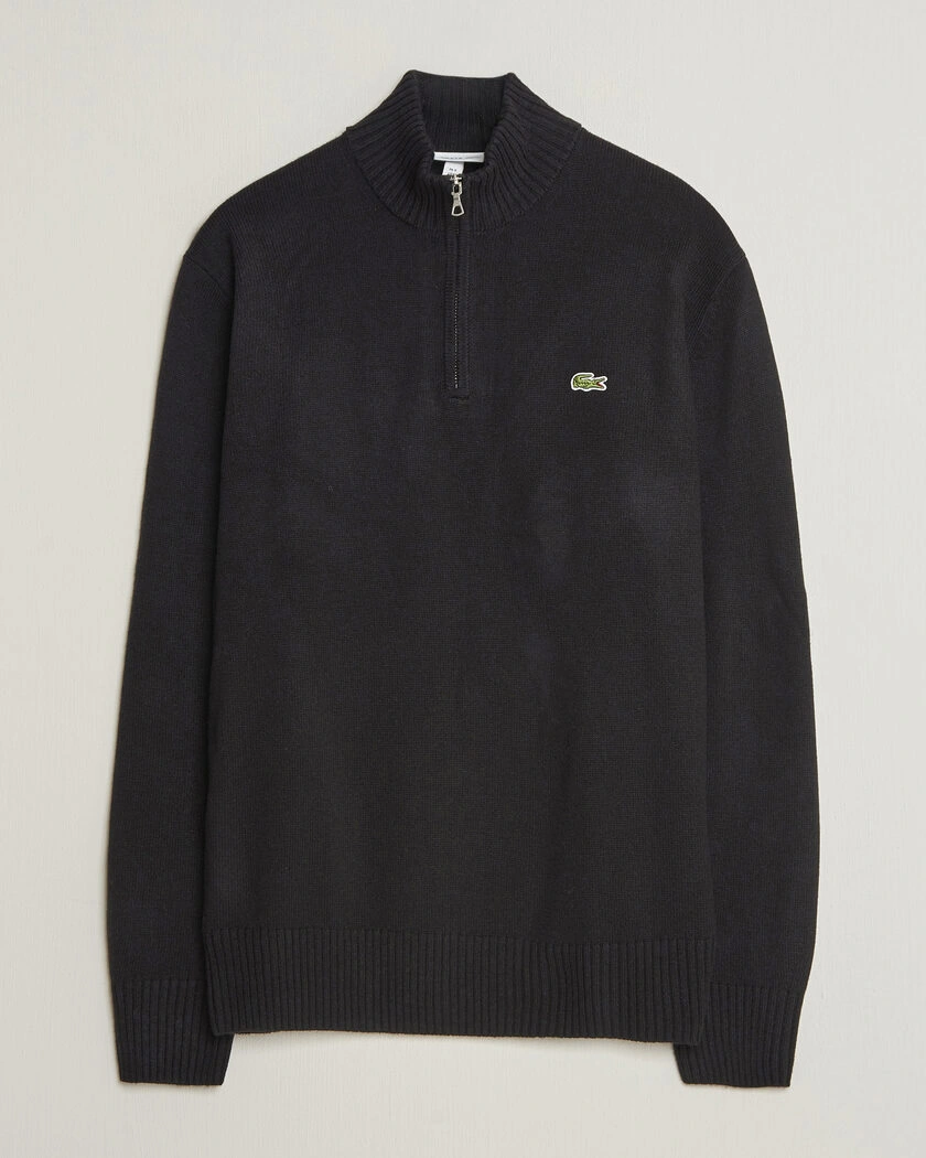 Lacoste Carded Wool Half Zip Black – Svart