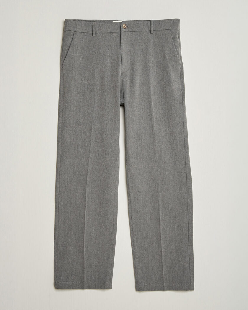 LES DEUX Como Solid Slack Pants Grey Melange – Grå