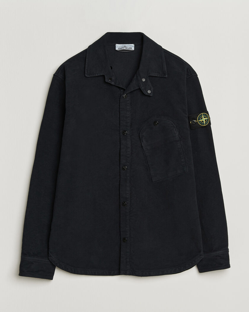 Stone Island Cotton Moleskin Overshirt Navy Blue – Blå