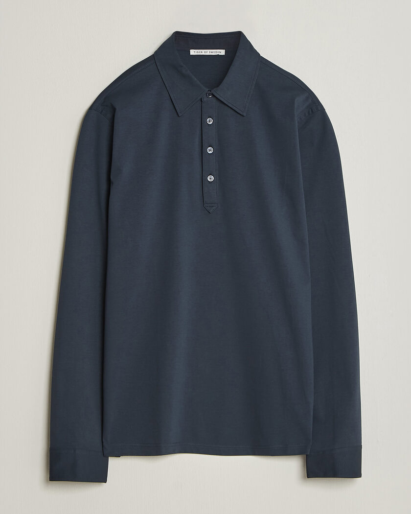 Tiger of Sweden Tanner Mercerized Cotton Polo Light Ink – Blå