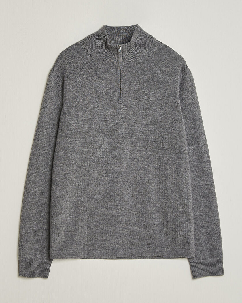 Tiger of Sweden Travis Wool Half Zip Concrete Melange – Grå