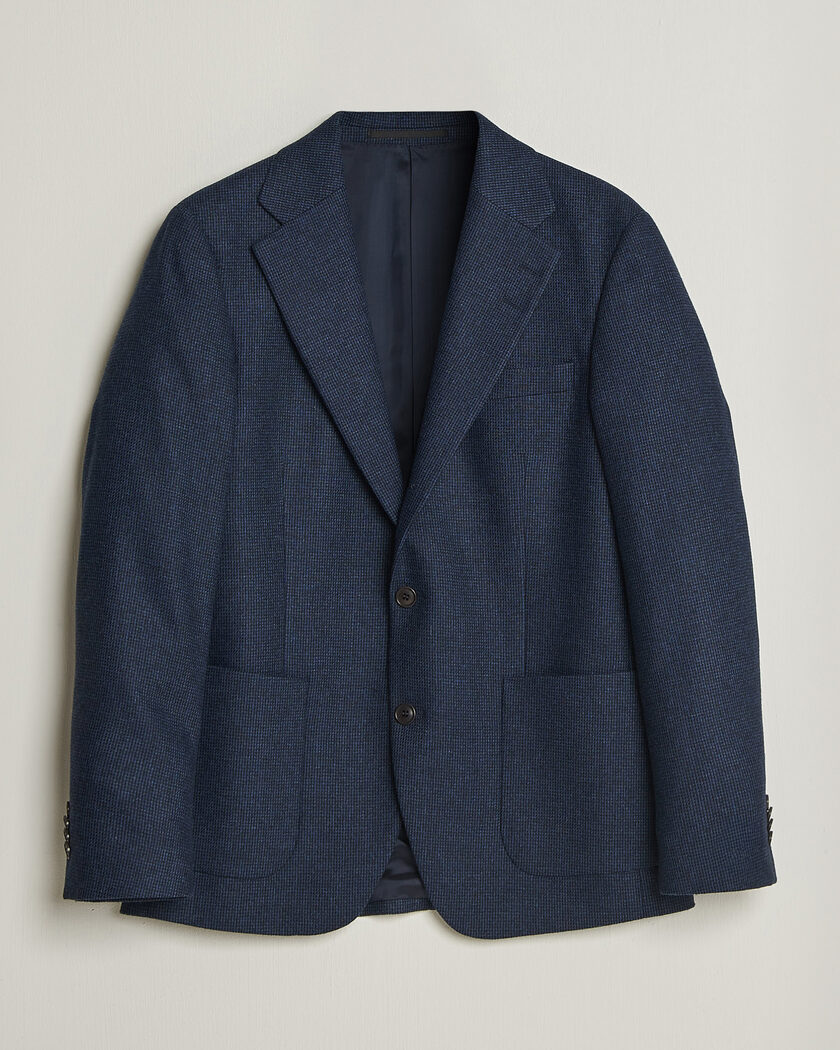 Tiger of Sweden Easer Wool Pepita Blazer Sea – Blå