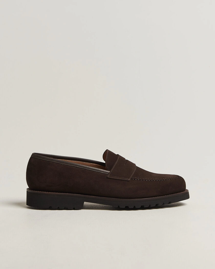Crockett & Jones Boston 2 VI-Lite Loafer Dark Oak Suede – Brun
