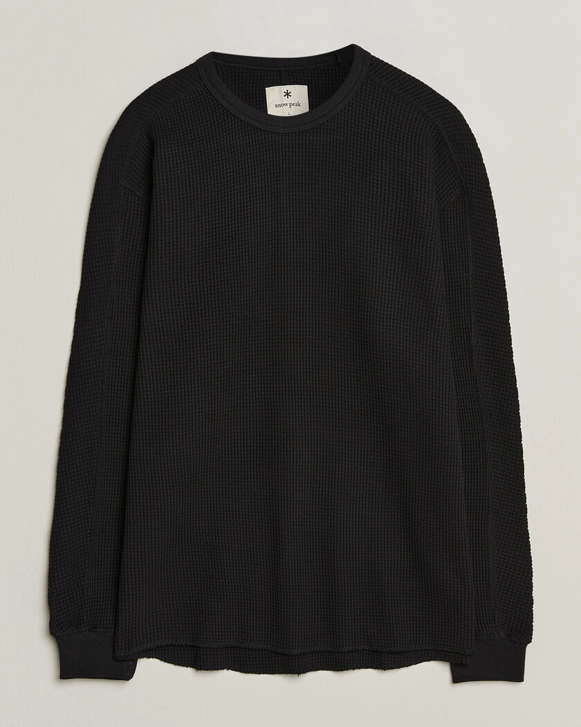 Snow Peak Heavyweight Waffle Pullover Black – Svart