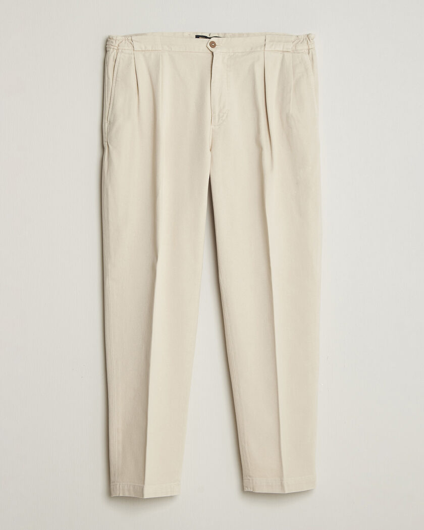 Briglia 1949 Portobello Loose Fit Cotton Trousers Ecru – Vit
