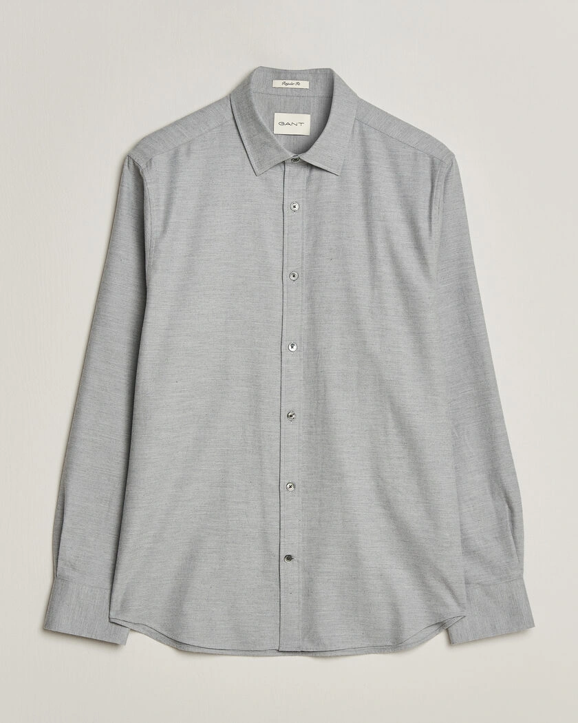 Gant Regular Fit Flannel Shirt Grey Melange – Grå