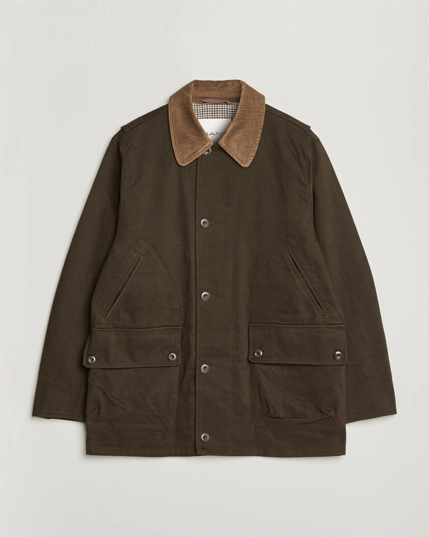 Gant Moleskin Decker Jacket Dark Moss Green – Grön