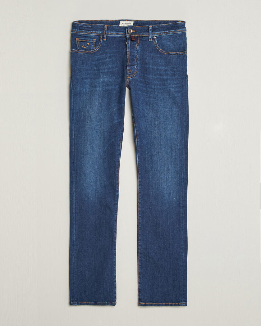 Jacob Cohën Bard Slim Fit Vintage Wash Stretch Jeans Mid Blue – Blå