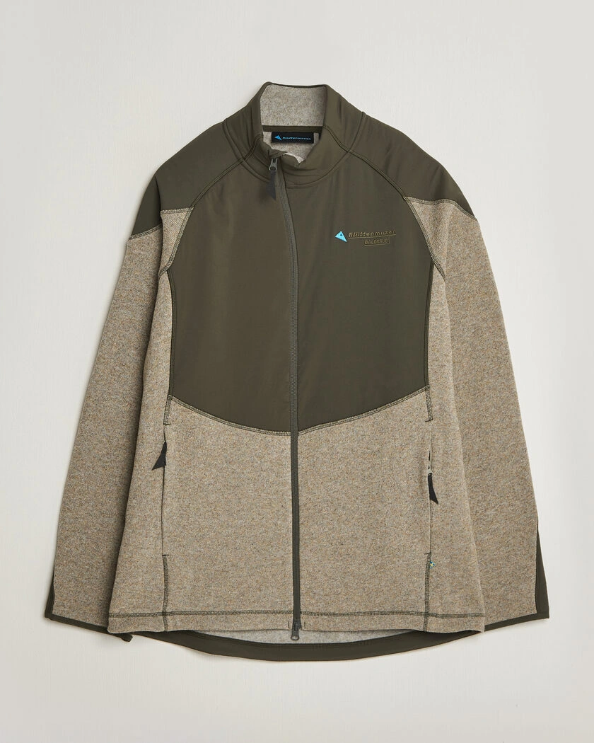 Klättermusen Balderus Wool Fleece Hood Jacket Rosin Green – Grön