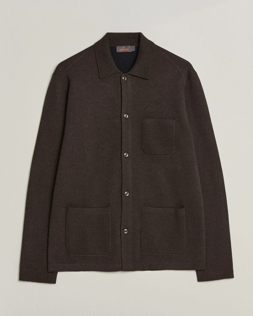 Morris Dudley Knitted Overshirt Brown – Brun