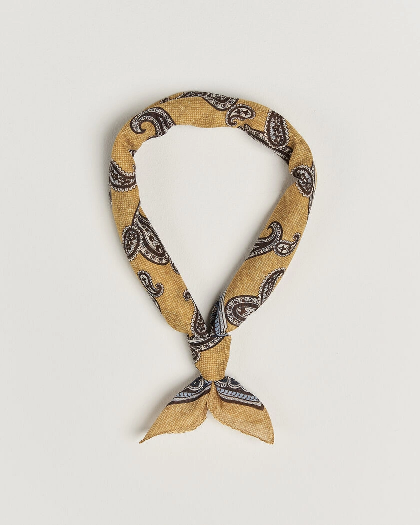 Amanda Christensen Cotton Voile Printed Paisley Bandana Yellow – Gul