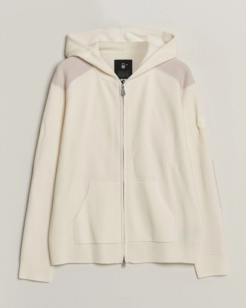 Sail Racing Spine Wool Knitted Full Zip Hoodie Off White – Vit