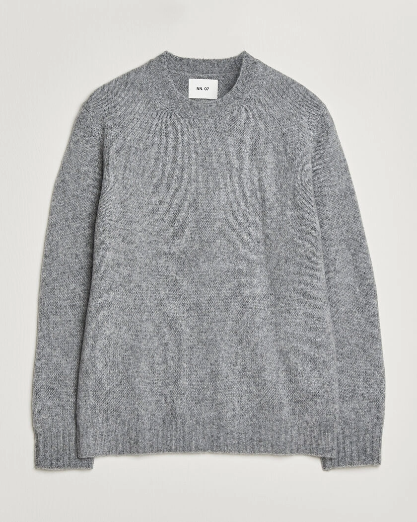 NN07 Lee Wool Knitted Sweater Grey Melange – Grå