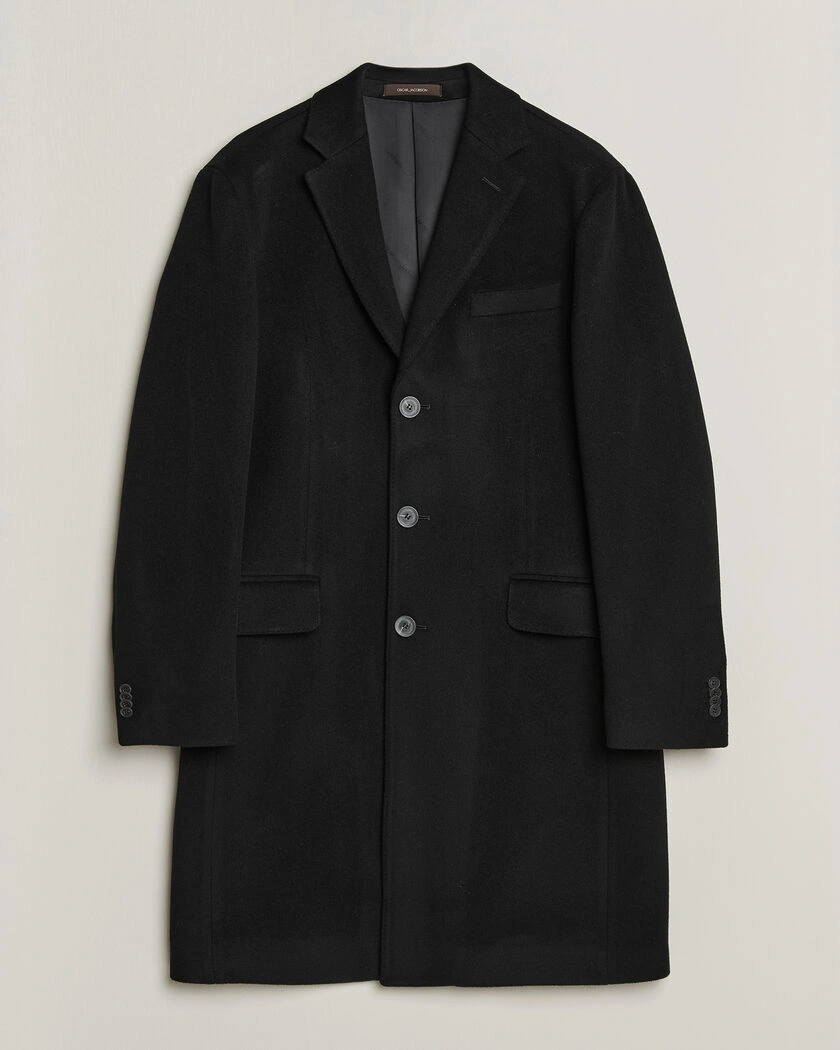 Oscar Jacobson Sergio Wool Coat Black – Svart