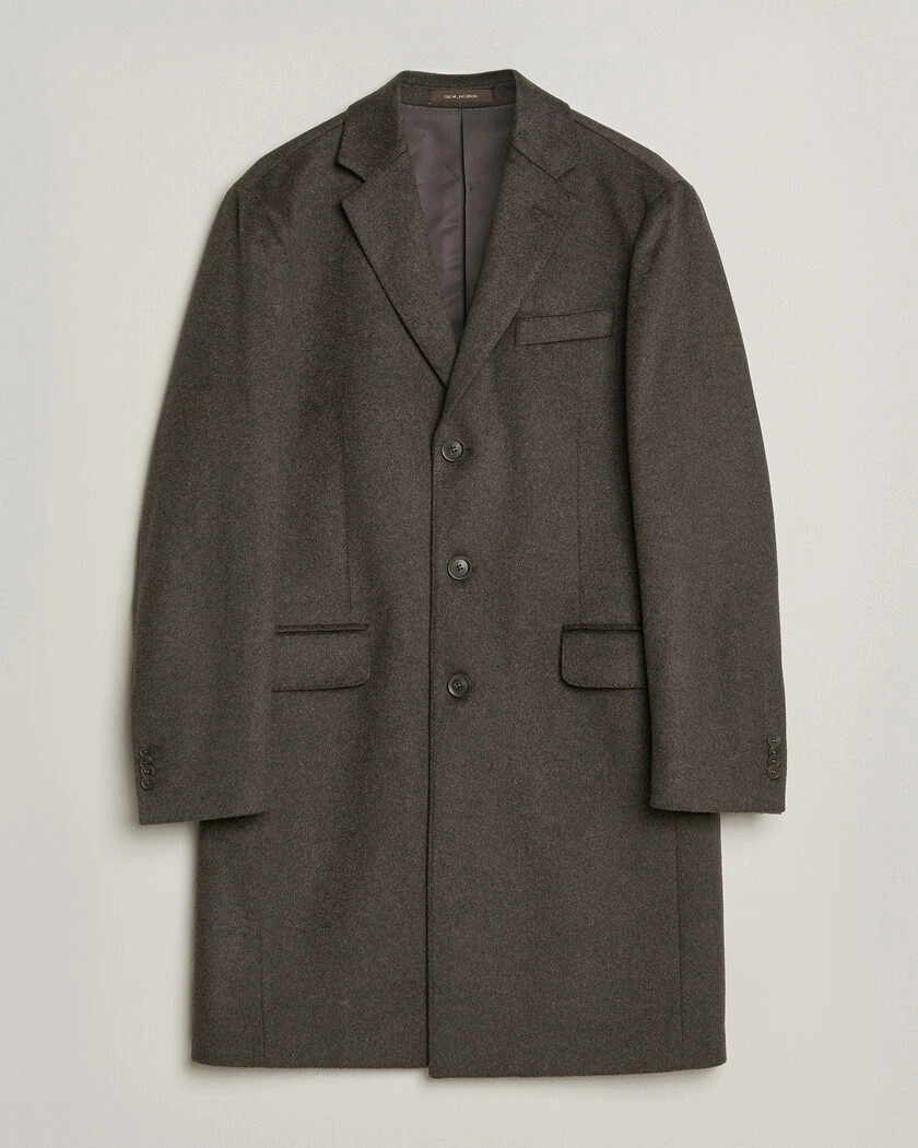 Oscar Jacobson Sergio Wool Coat Brown – Brun