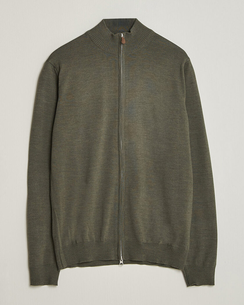 Stenströms Merino Full Zip Green – Grön