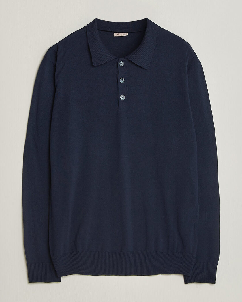 Stenströms Merino Polo Navy – Blå