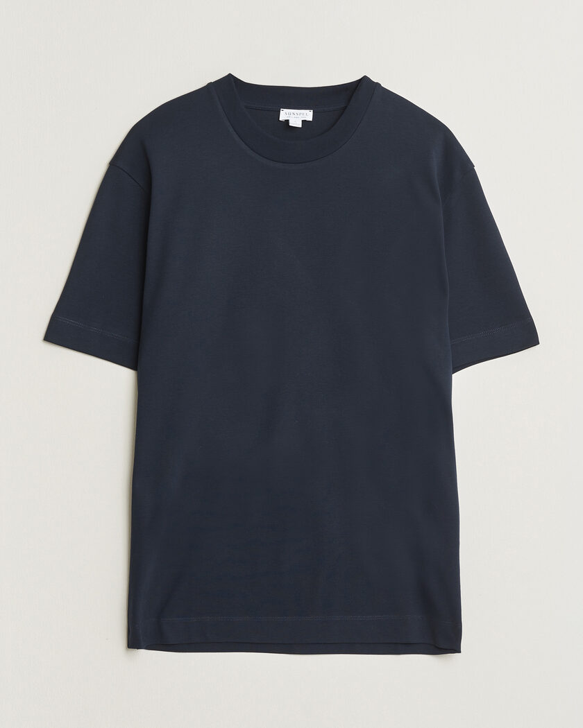 Sunspel Heavy Weight Supima Cotton T-Shirt Midnight Navy – Blå