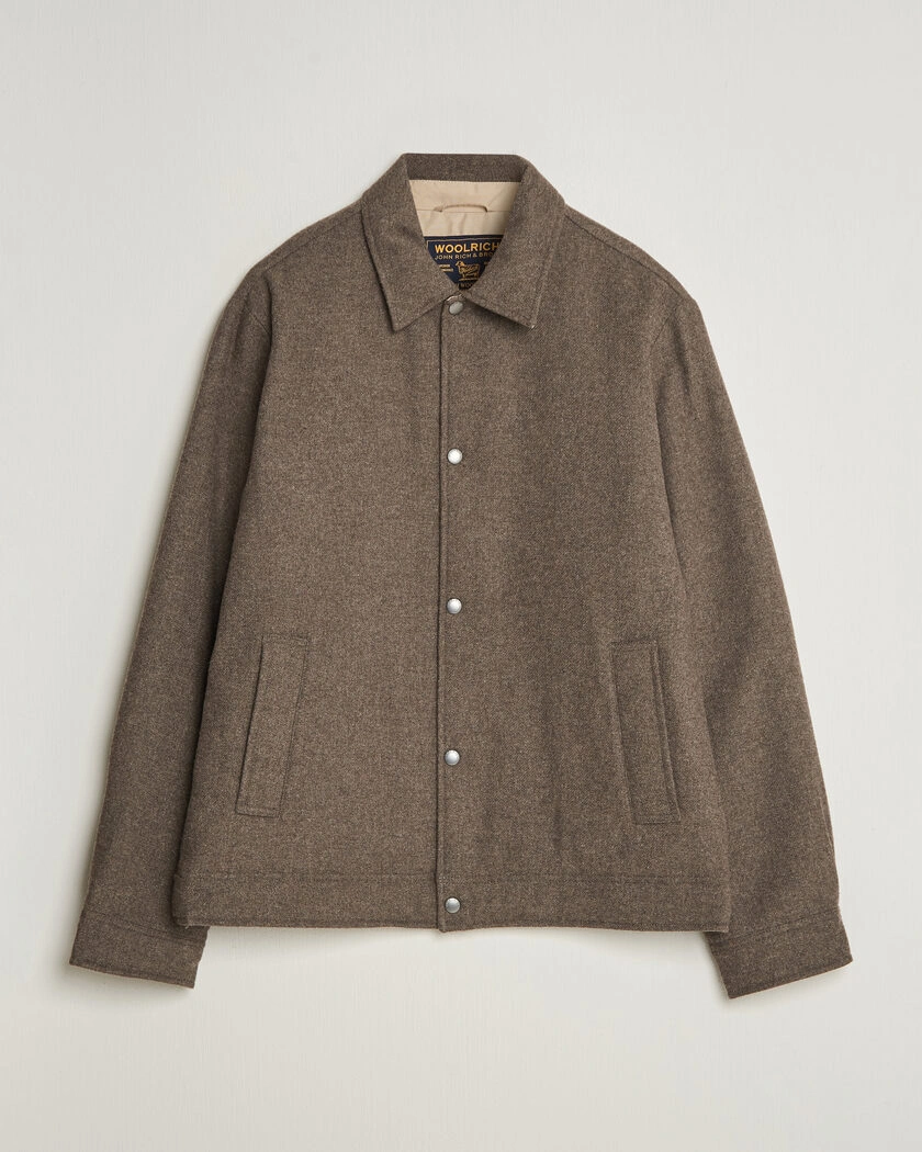 Woolrich Wool Light Padded Keating Shirt Jacket Falcon – Brun