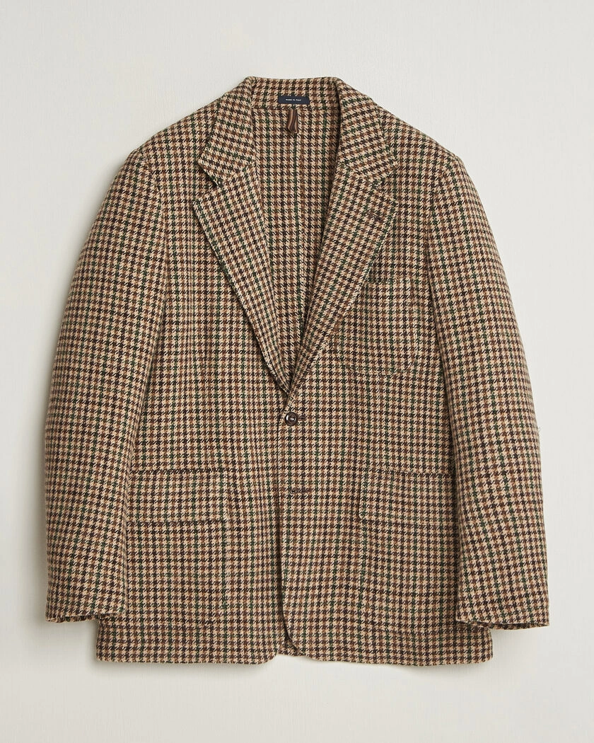 Drake's MKVII Tweed Houndcheck Games Blazer Brown – Brun
