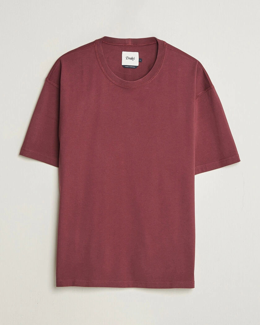 Drake's O´Clock Back Print Hiking T-Shirt Dark Plum – Lila