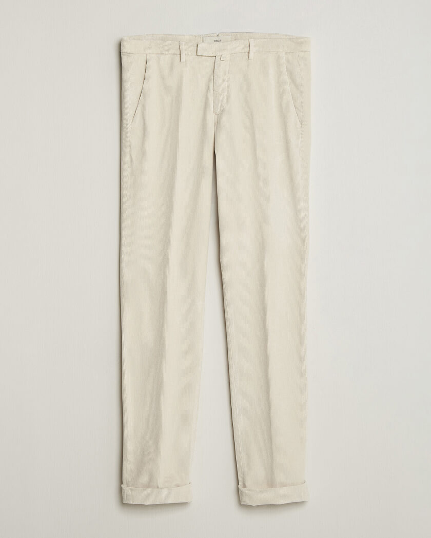 Briglia 1949 Slim Fit Corduroy Trousers Off White – Vit