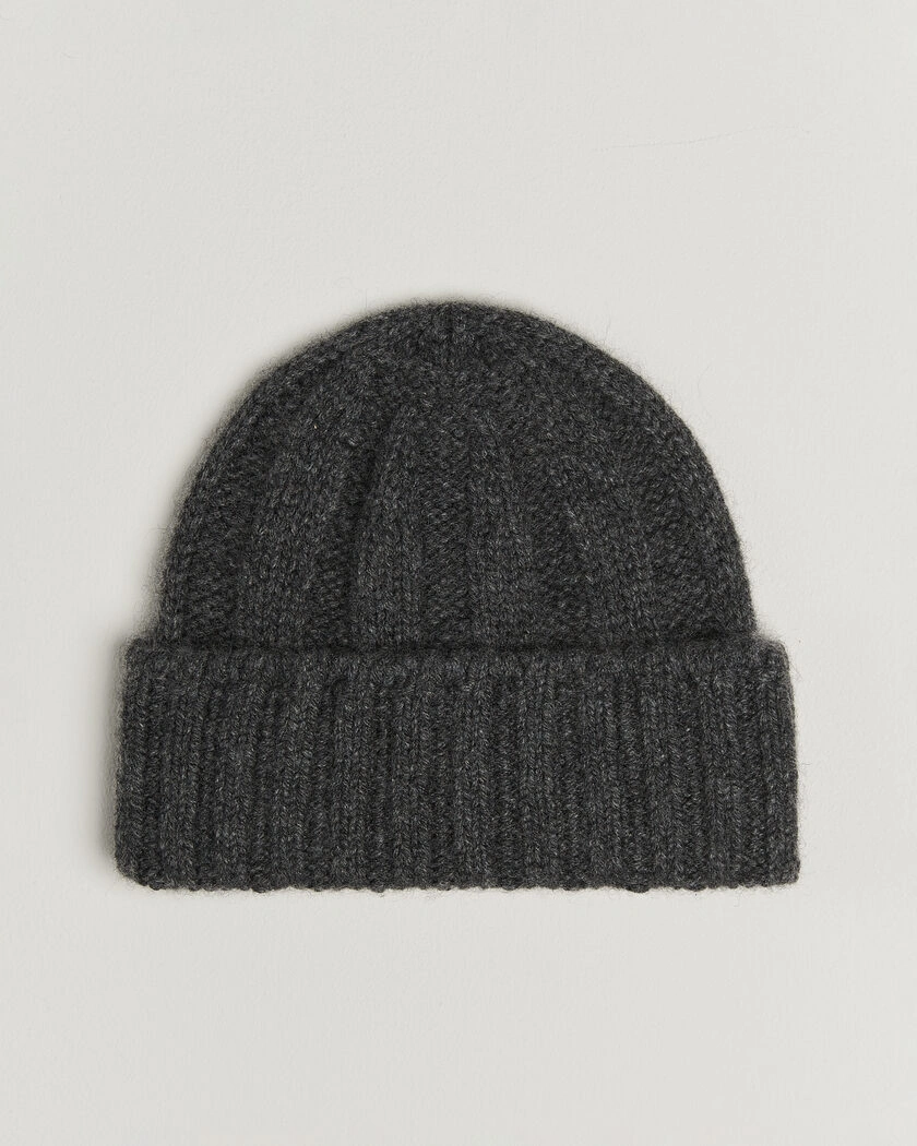 BEAMS PLUS Cashmere Rib Beanie Grey – Grå