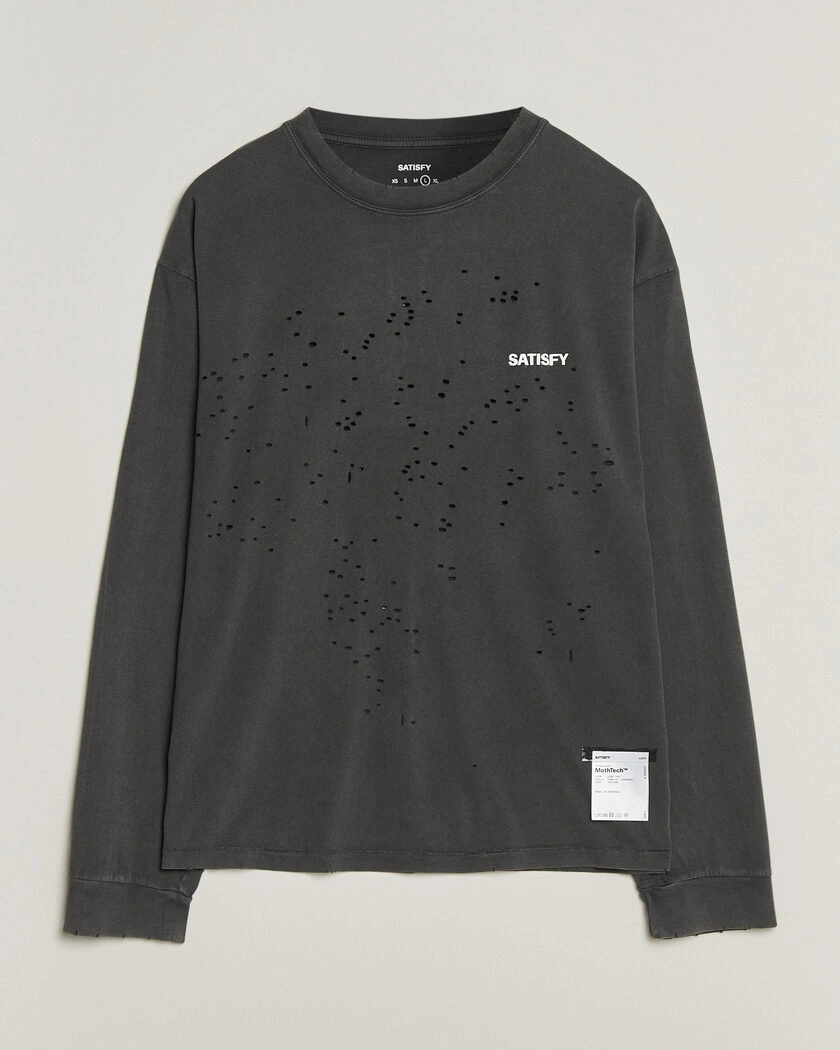 Satisfy MothTech Long Sleeve T-Shirt Aged Black – Svart