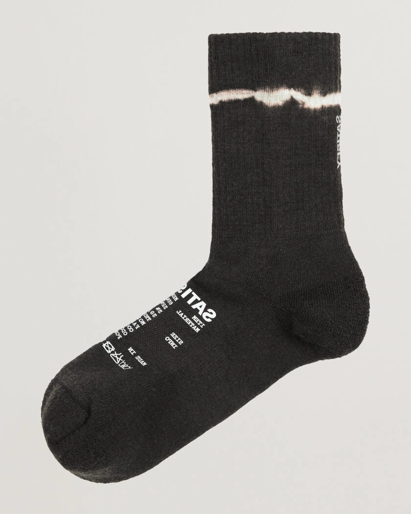 Satisfy Merino Nylon Tube Socks Black Tie Dye – Svart