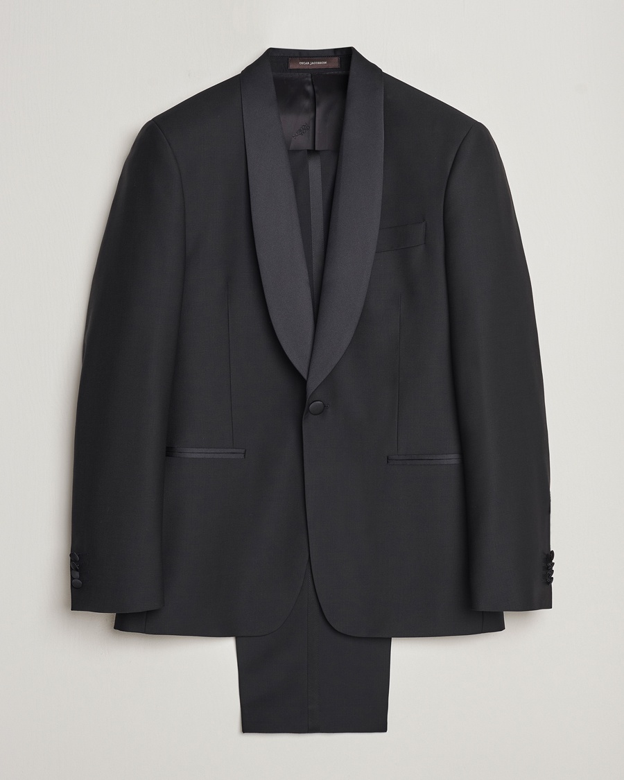 Herr | Kostymer | Oscar Jacobson | Figaro/Denz Straight Wool Tuxedo Suit Black