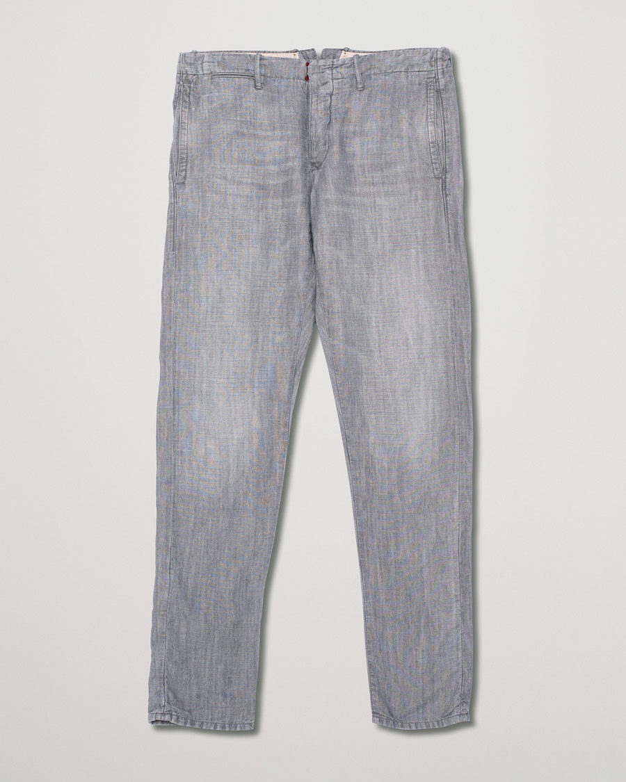 Herr | Pre-owned Byxor | Pre-owned | Slim Fit Linen/Cotton Chino Grey W34