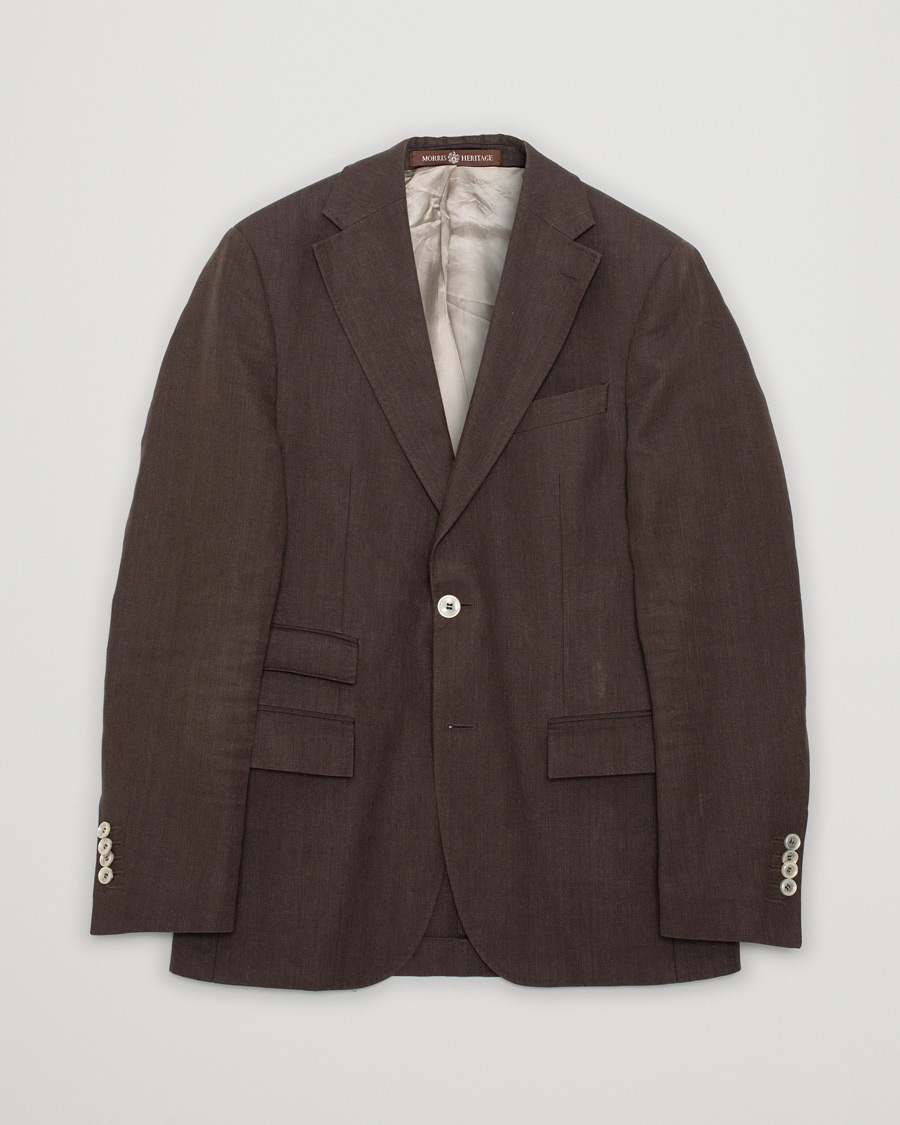Herr | Pre-owned Kavajer | Pre-owned | Morris Heritage Frank Oxford Linen/Cotton Blazer Brown
