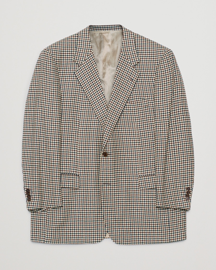 Herr | Pre-owned Kavajer | Pre-owned | Caruso Aida Vintage Houndstooth Wool Blazer Brown 58