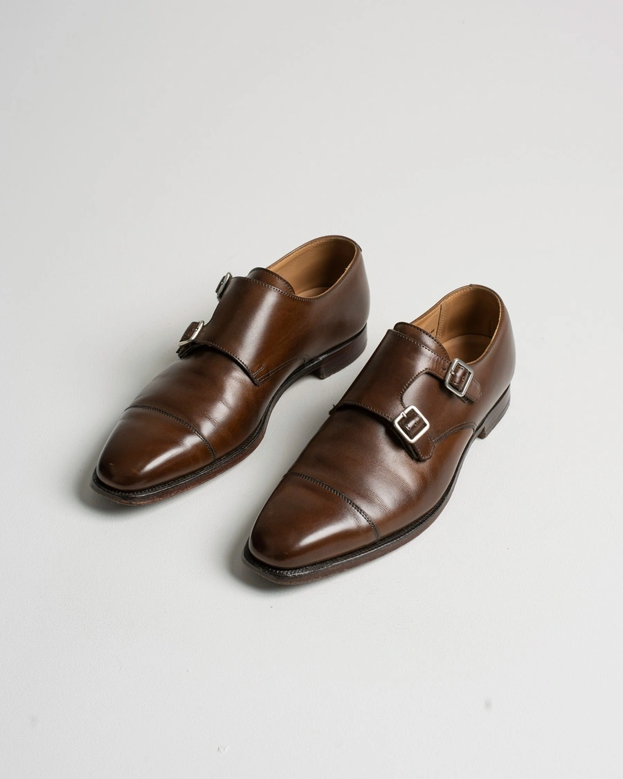Herr | Pre-owned Randsydda skor | Pre-owned | Crockett & Jones Lowndes Monkstrap City Sole Dark Brown Calf UK6,5 - EU40,5