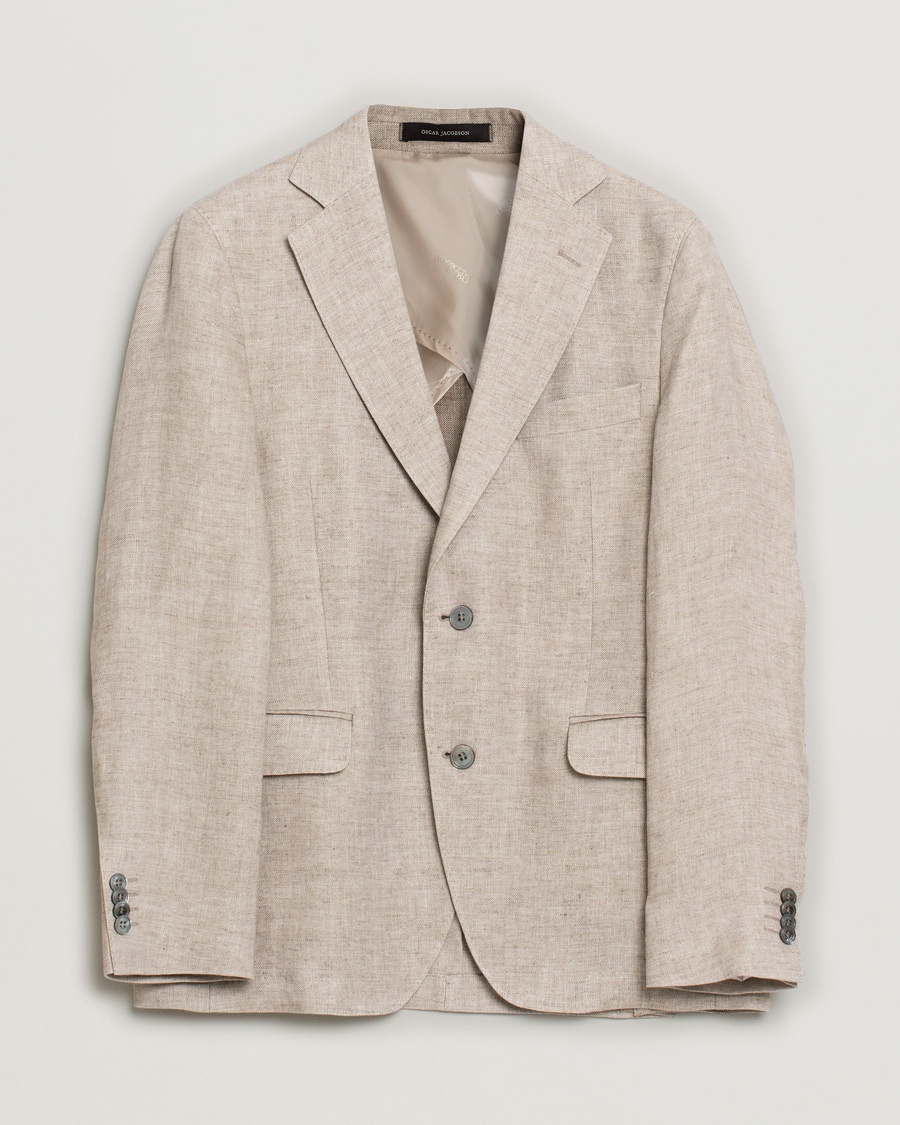 Herr | Pre-owned Kavajer | Pre-owned | Oscar Jacobson Egel Linen Blazer Beige