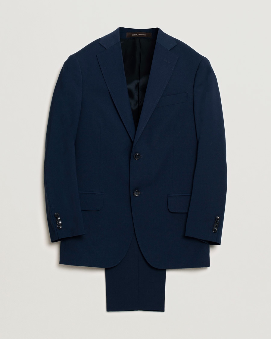 Herr | Pre-owned Kavajer | Pre-owned | Oscar Jacobson Edmund/Denz Wool Stretch Suit Blue 46
