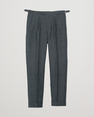 Berg&Berg Arnold Pleated Side Adjuster Wool Trousers Grey 48