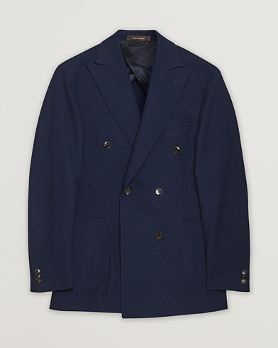 Oscar Jacobson Erik Double Breasted Wool Blazer Navy 46