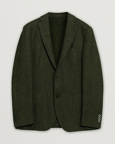 The Gigi Degas Wool Herringbone Blazer Green 50