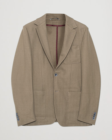 Canali Textured Cotton Jersey Blazer Olive