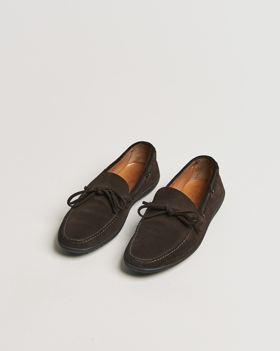 Herr | Pre-owned Skor | Pre-owned | Car Shoe Driver Moccasin Dark Brown Suede