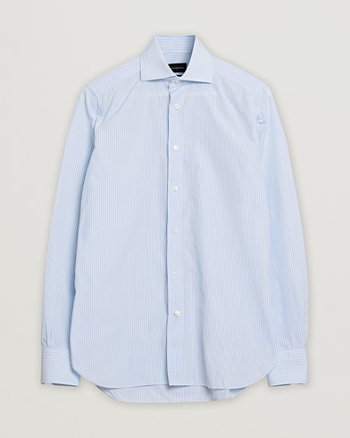 Herr | Pre-owned Skjortor | Pre-owned | Ermenegildo Zegna Slim Fit Trofeo Striped Cotton Shirt Light Blue 38 - S