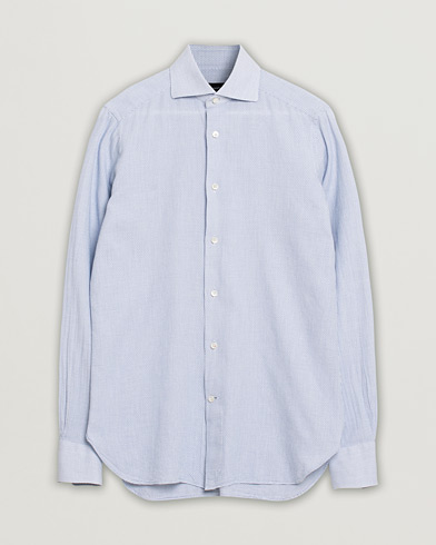 Herr | Pre-owned Skjortor | Pre-owned | Ermenegildo Zegna Slim Fit Cotton Blend Shirt Light Blue Check 38 - S